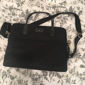 NWOT Kate Spade black nylon 15” laptop tote bag